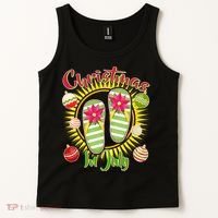 Christmas In July Summer Flip Flops Tank Top thumb 2