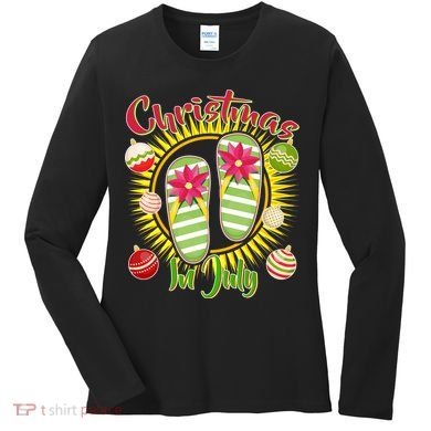 Christmas In July Summer Flip Flops Women's Long Sleeve Shirt