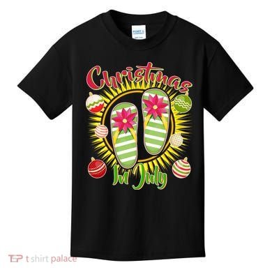 Christmas In July Summer Flip Flops Kids T-Shirt