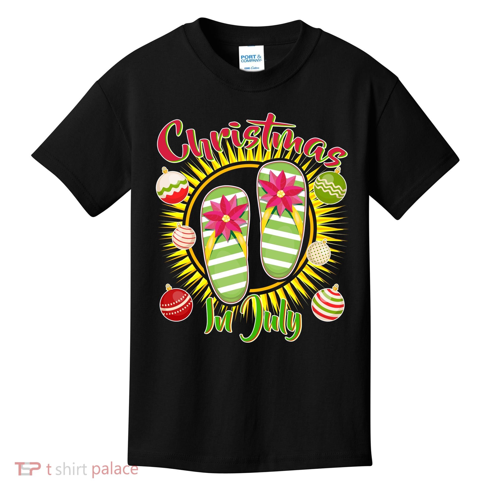 Christmas In July Summer Flip Flops Kids T-Shirt