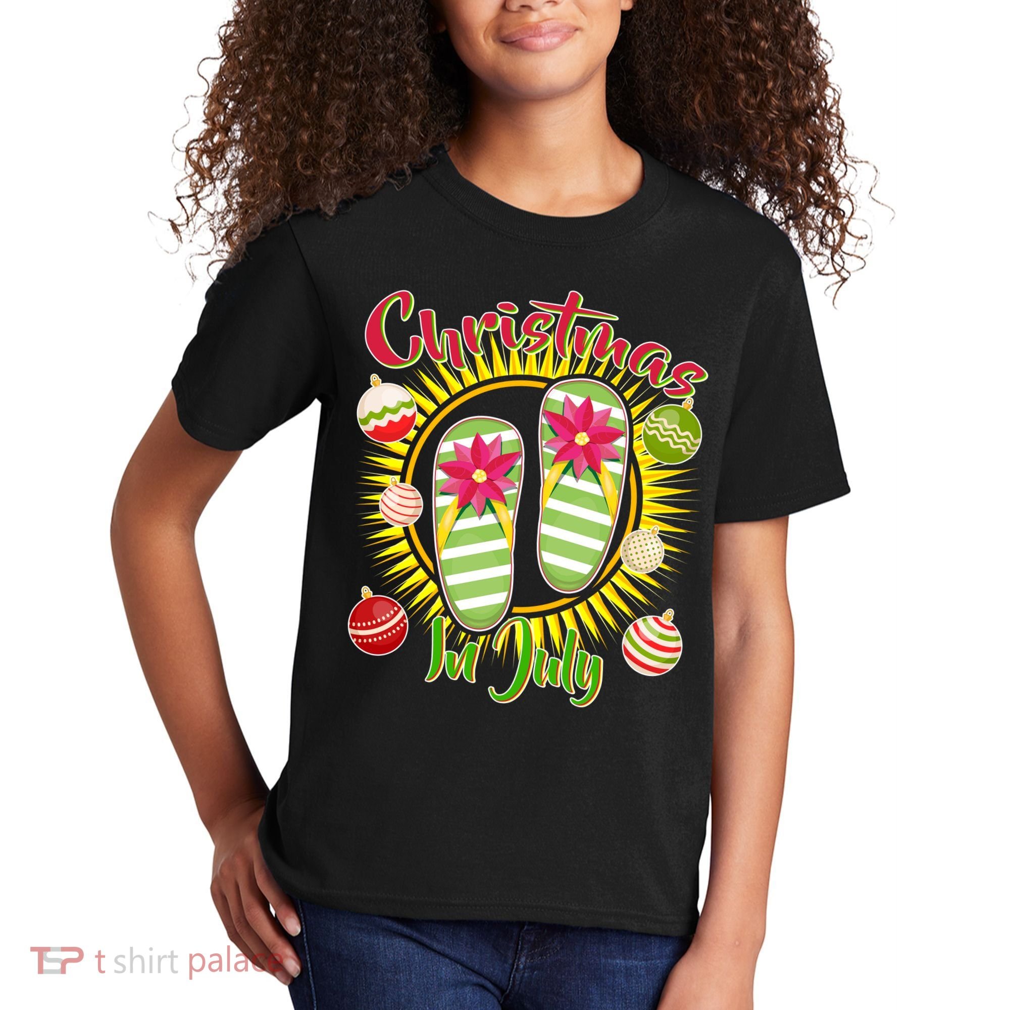 Christmas In July Summer Flip Flops Kids T-Shirt