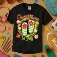 Christmas In July Summer Flip Flops Kids T-Shirt thumb 3