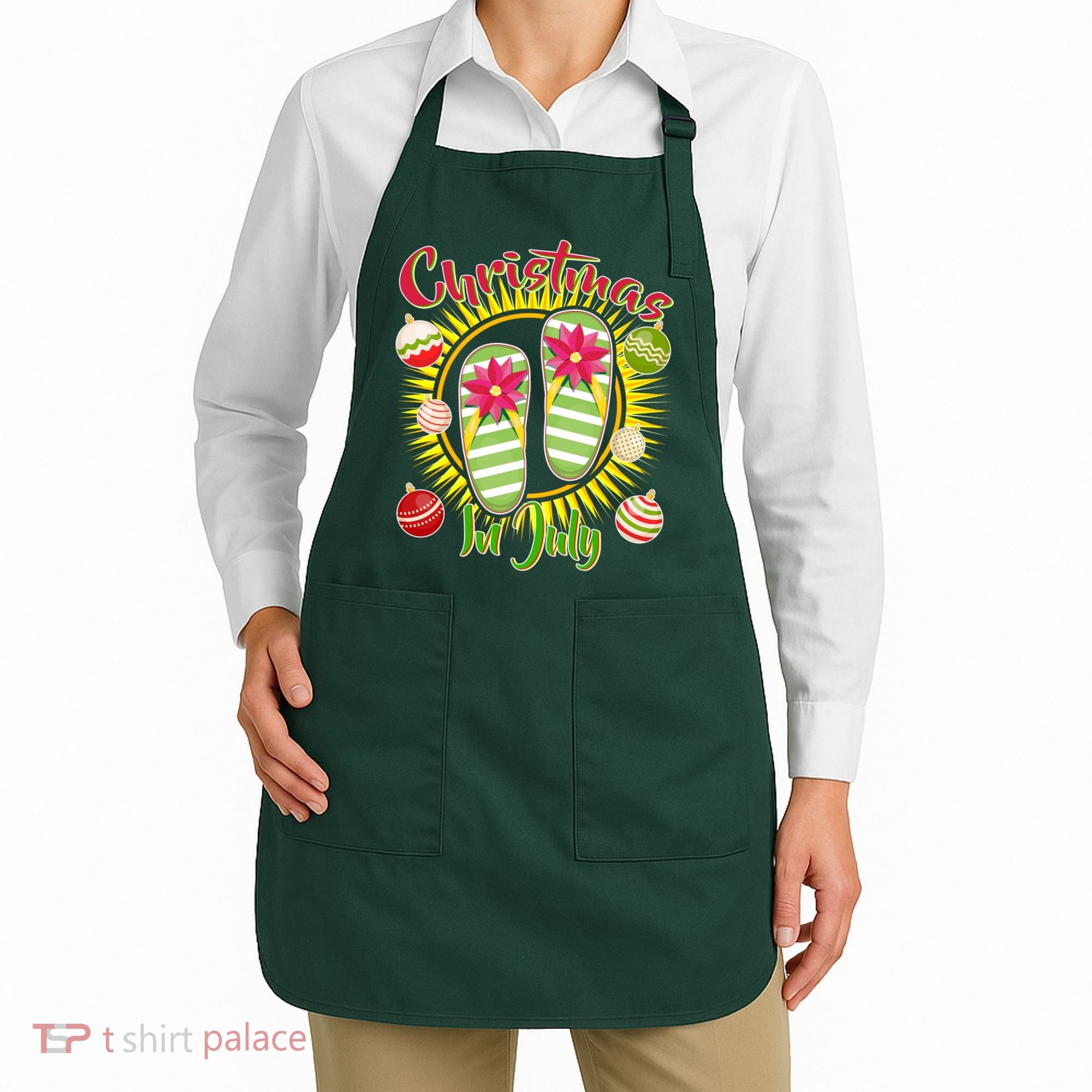 Christmas In July Summer Flip Flops Apron