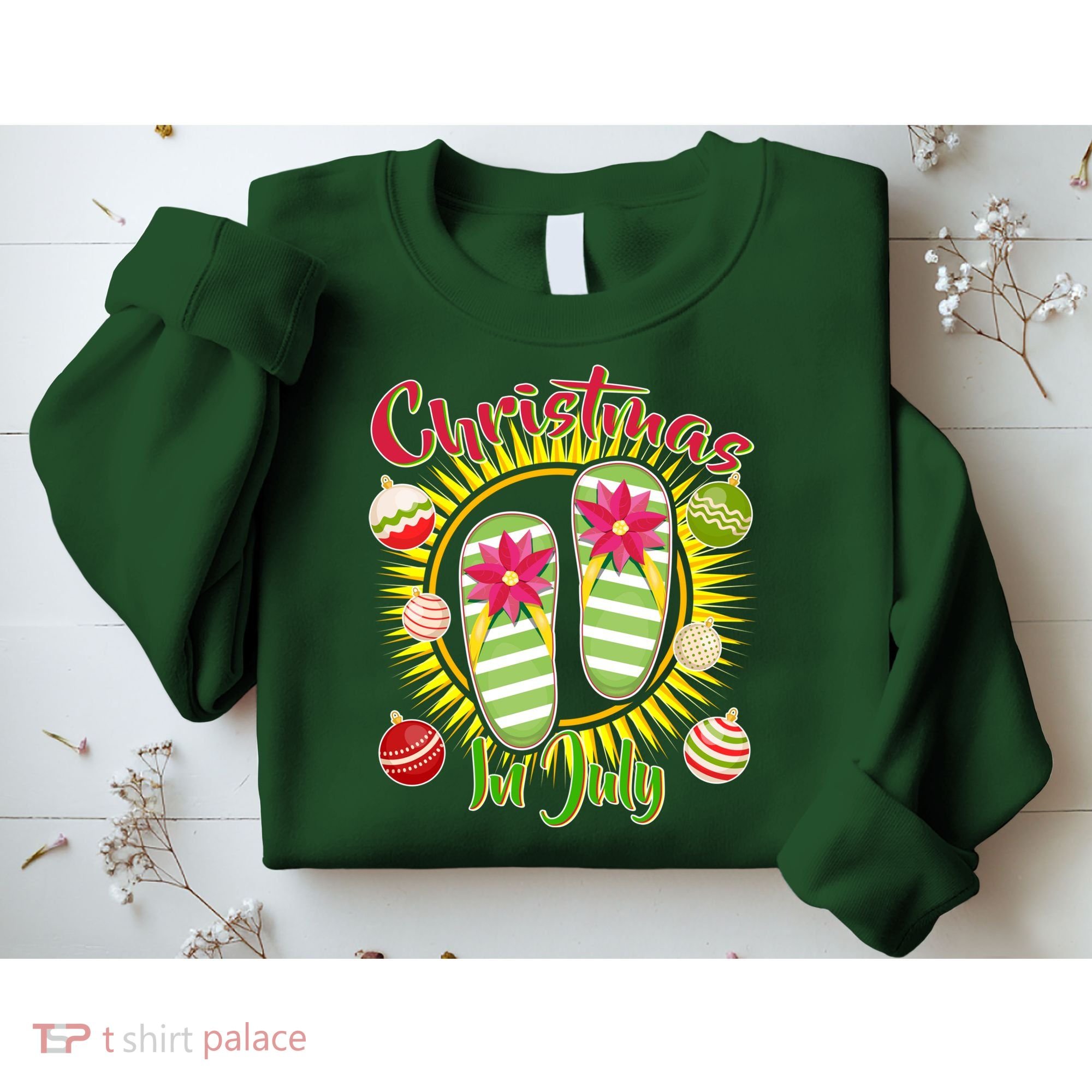 Christmas In July Summer Flip Flops Sweatshirt