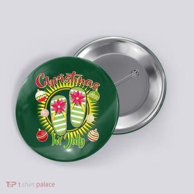 Christmas In July Summer Flip Flops Button