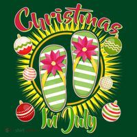 Christmas In July Summer Flip Flops Button thumb 1