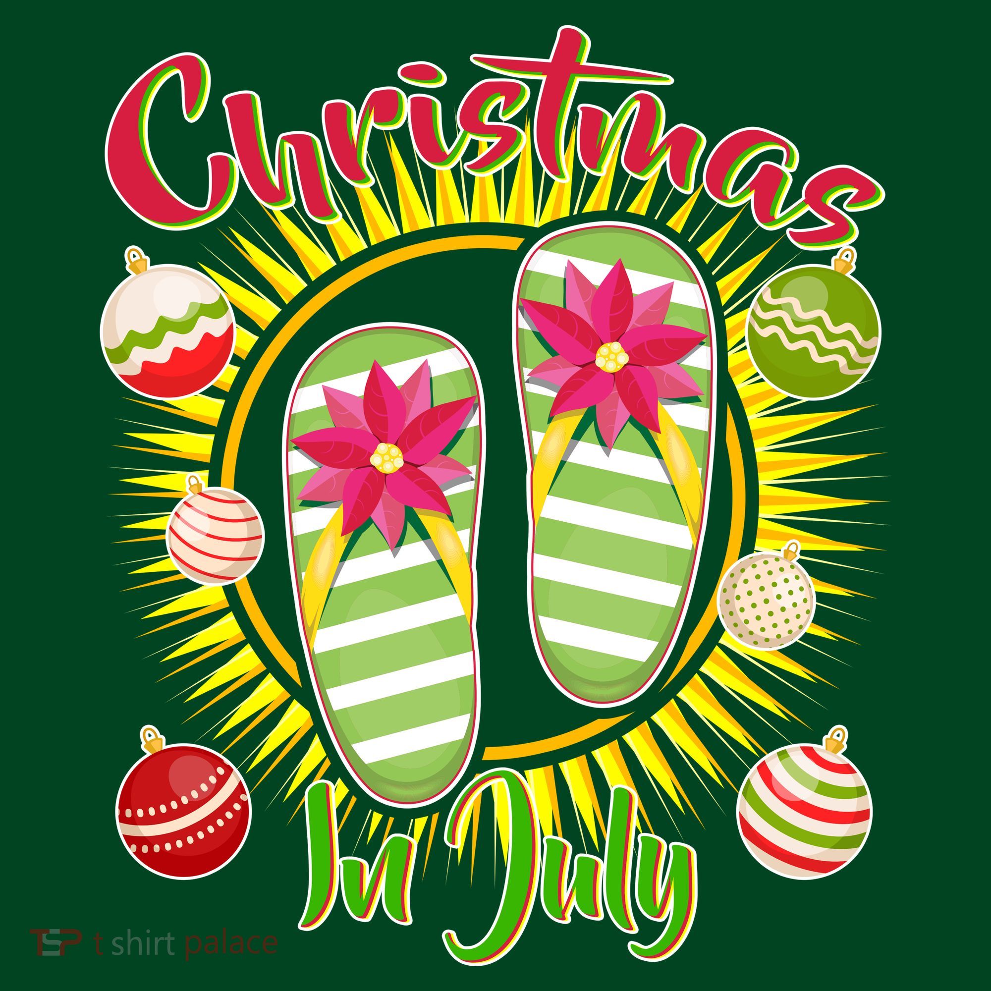 Christmas In July Summer Flip Flops Polo