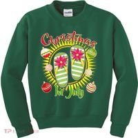 Christmas In July Summer Flip Flops Kids Sweatshirt thumb 0
