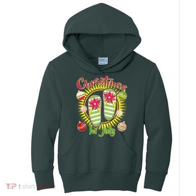 Christmas In July Summer Flip Flops Kids Hoodie