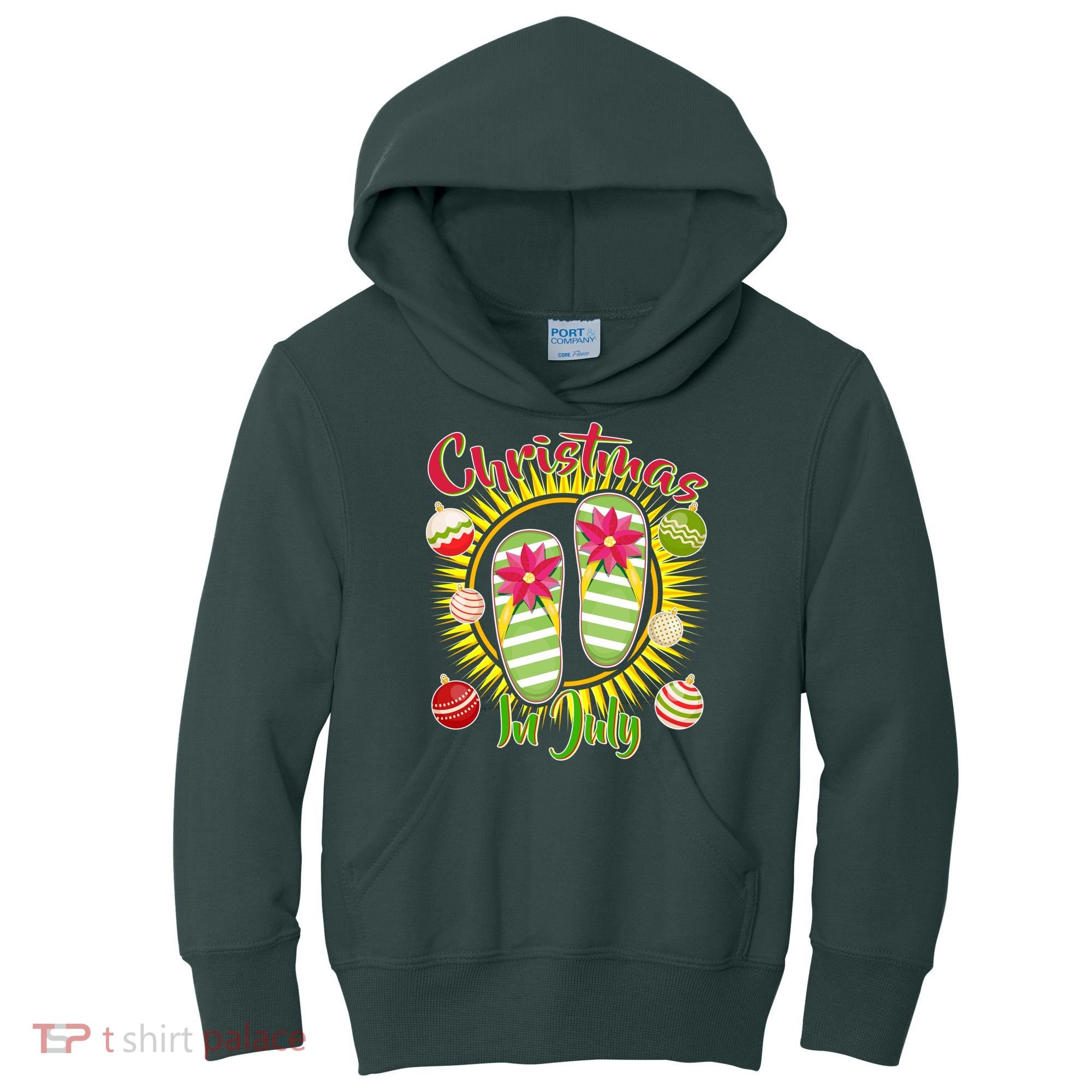 Christmas In July Summer Flip Flops Kids Hoodie