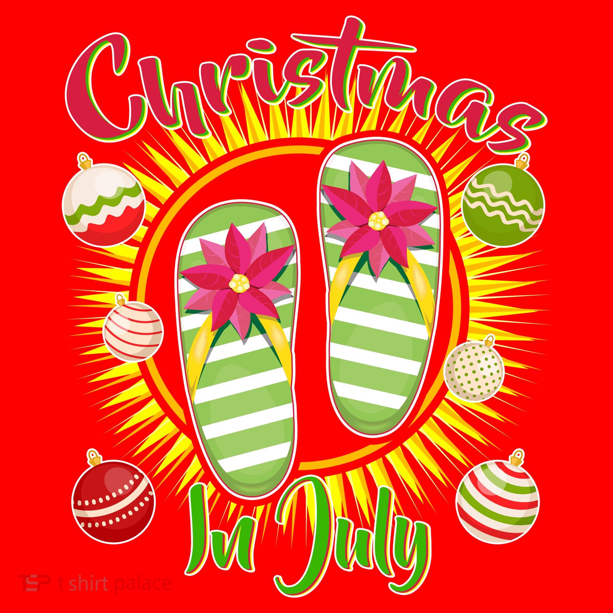 Christmas In July Summer Flip Flops Santa Hat