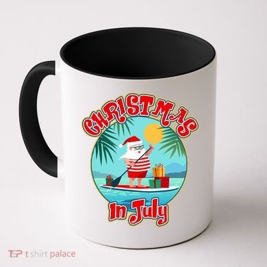 Christmas In July Surfer Santa Claus  Coffee Mug