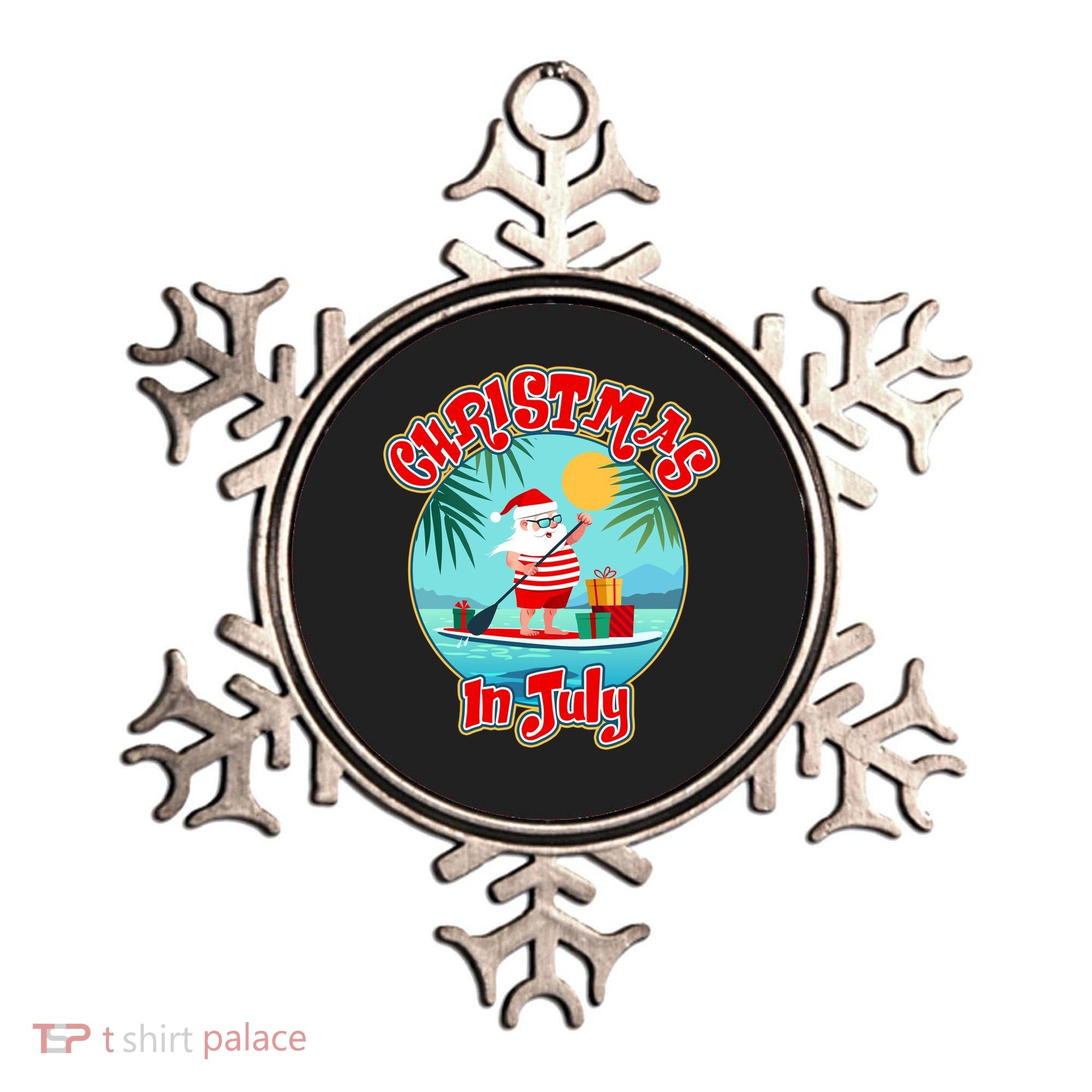 Christmas In July Surfer Santa Claus  Ornament