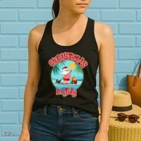 Christmas In July Surfer Santa Claus  Women's Tank Top thumb 2