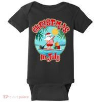 Christmas In July Surfer Santa Claus  Baby Bodysuit thumb 0