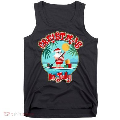 Christmas In July Surfer Santa Claus  Tank Top