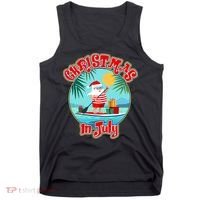 Christmas In July Surfer Santa Claus  Tank Top thumb 0