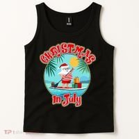Christmas In July Surfer Santa Claus  Tank Top thumb 2