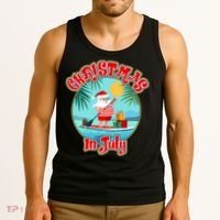 Christmas In July Surfer Santa Claus  Tank Top thumb 3