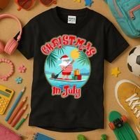 Christmas In July Surfer Santa Claus  Kids T-Shirt thumb 3