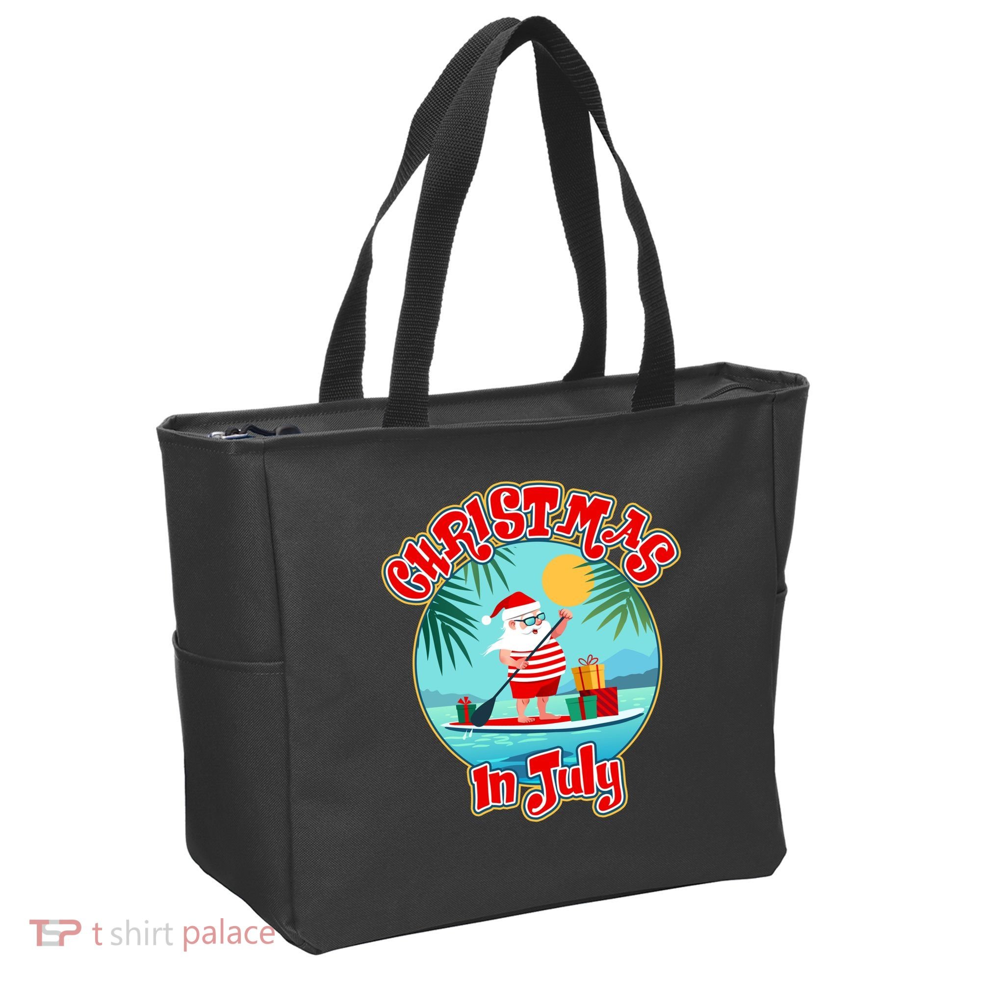 Christmas In July Surfer Santa Claus  Tote Bag