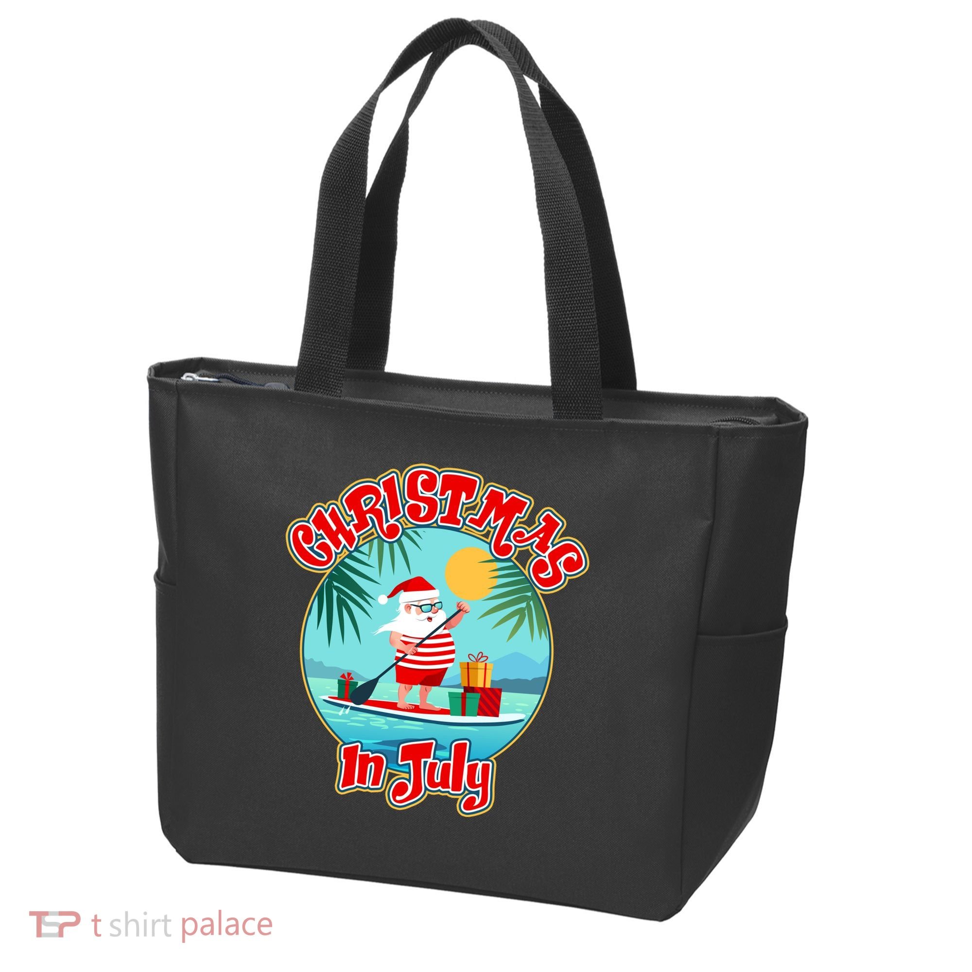 Christmas In July Surfer Santa Claus  Tote Bag