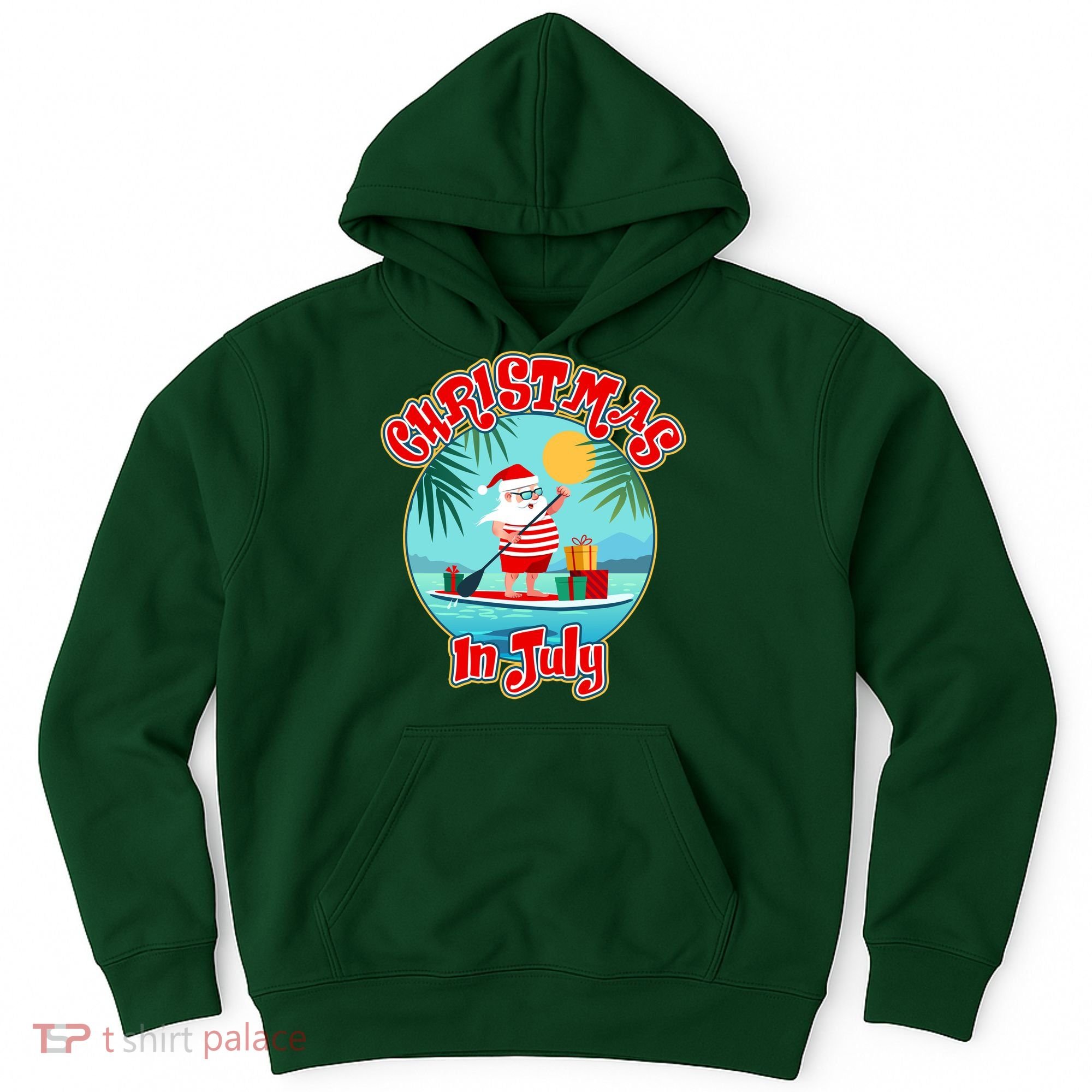 Christmas In July Surfer Santa Claus  Hoodie