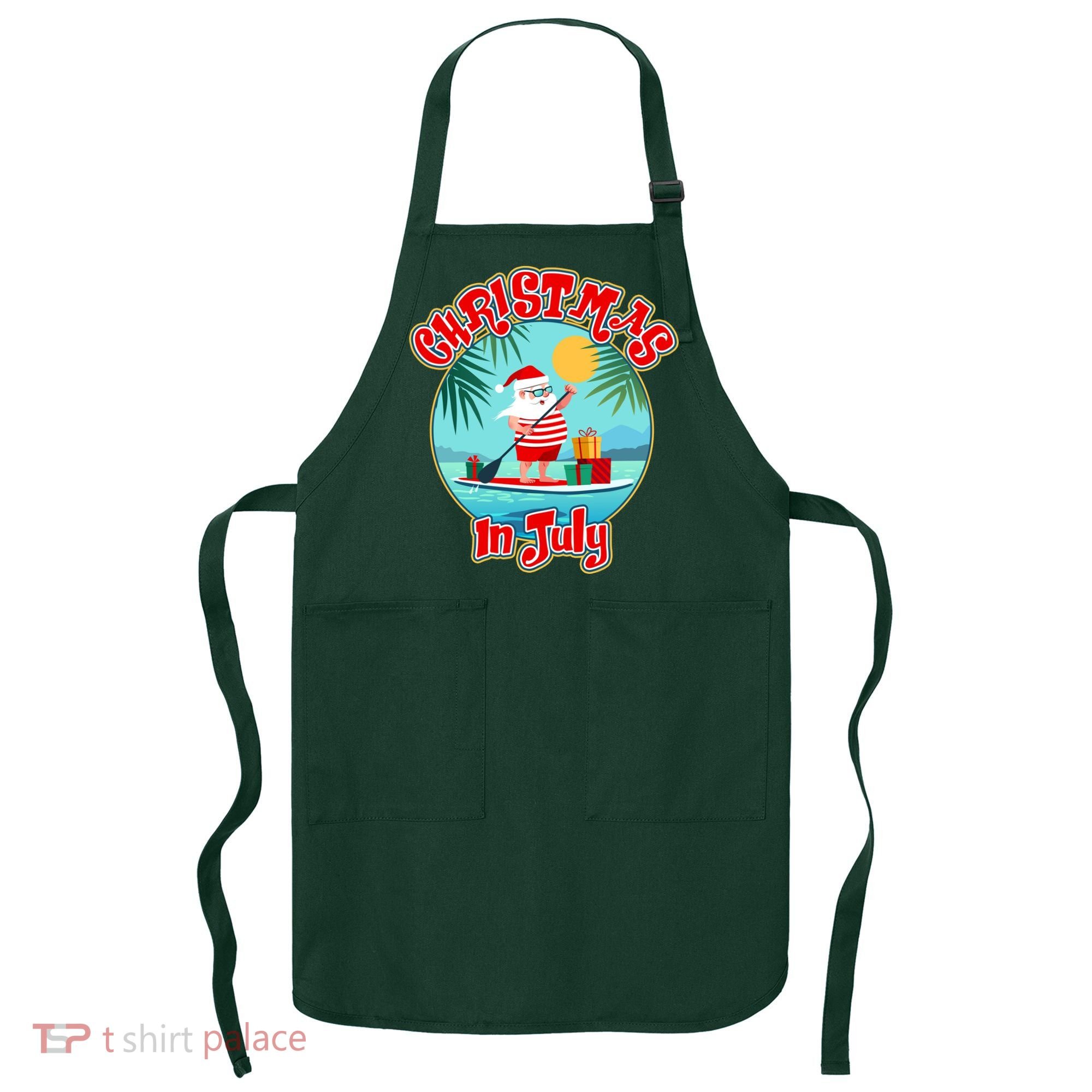 Christmas In July Surfer Santa Claus  Apron