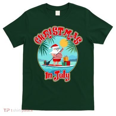 Christmas In July Surfer Santa Claus  T-Shirt