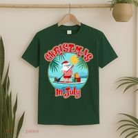 Christmas In July Surfer Santa Claus  T-Shirt thumb 2