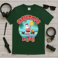 Christmas In July Surfer Santa Claus  T-Shirt thumb 5