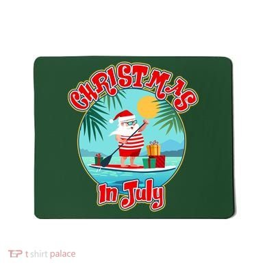 Christmas In July Surfer Santa Claus  Mousepad