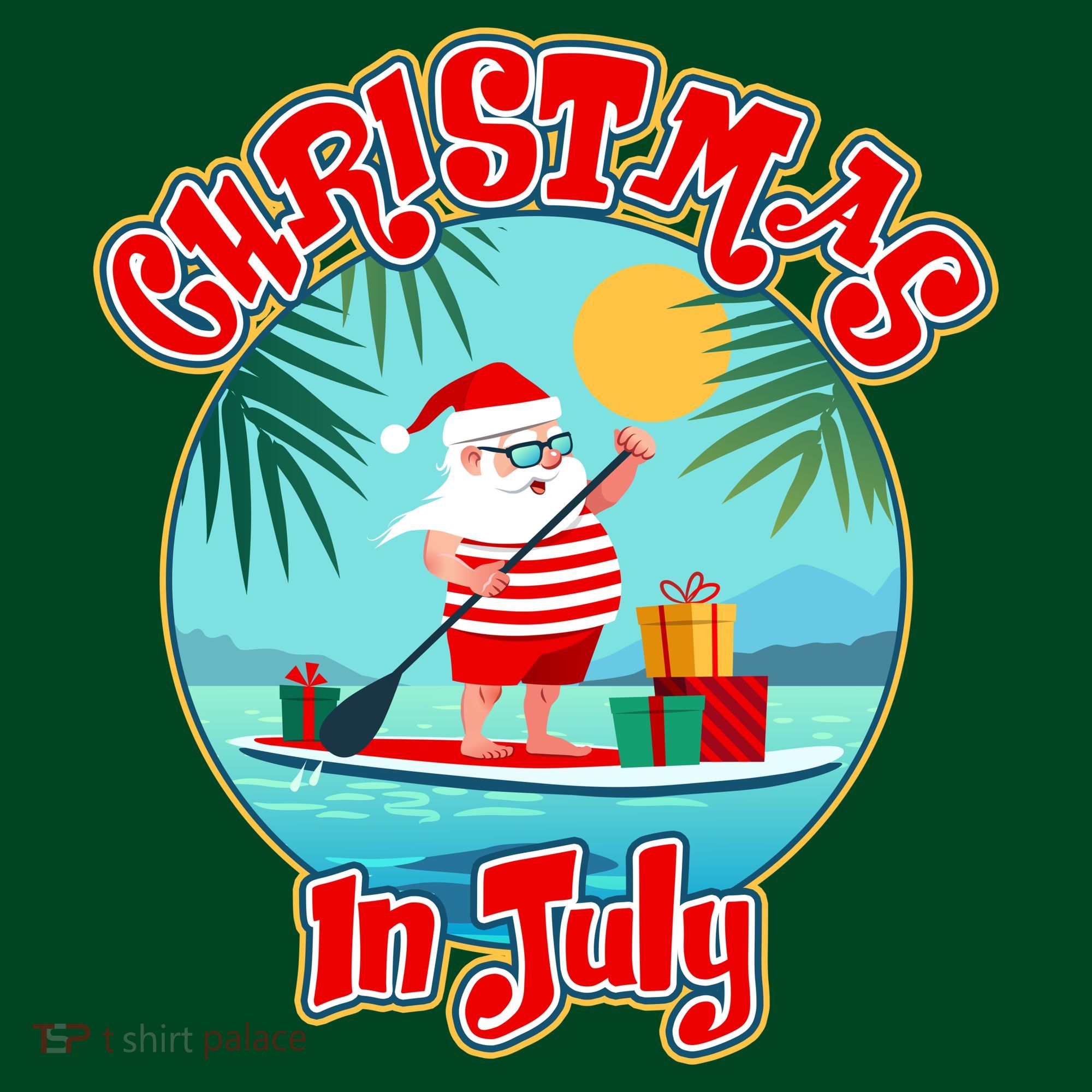 Christmas In July Surfer Santa Claus  Women's T-Shirt