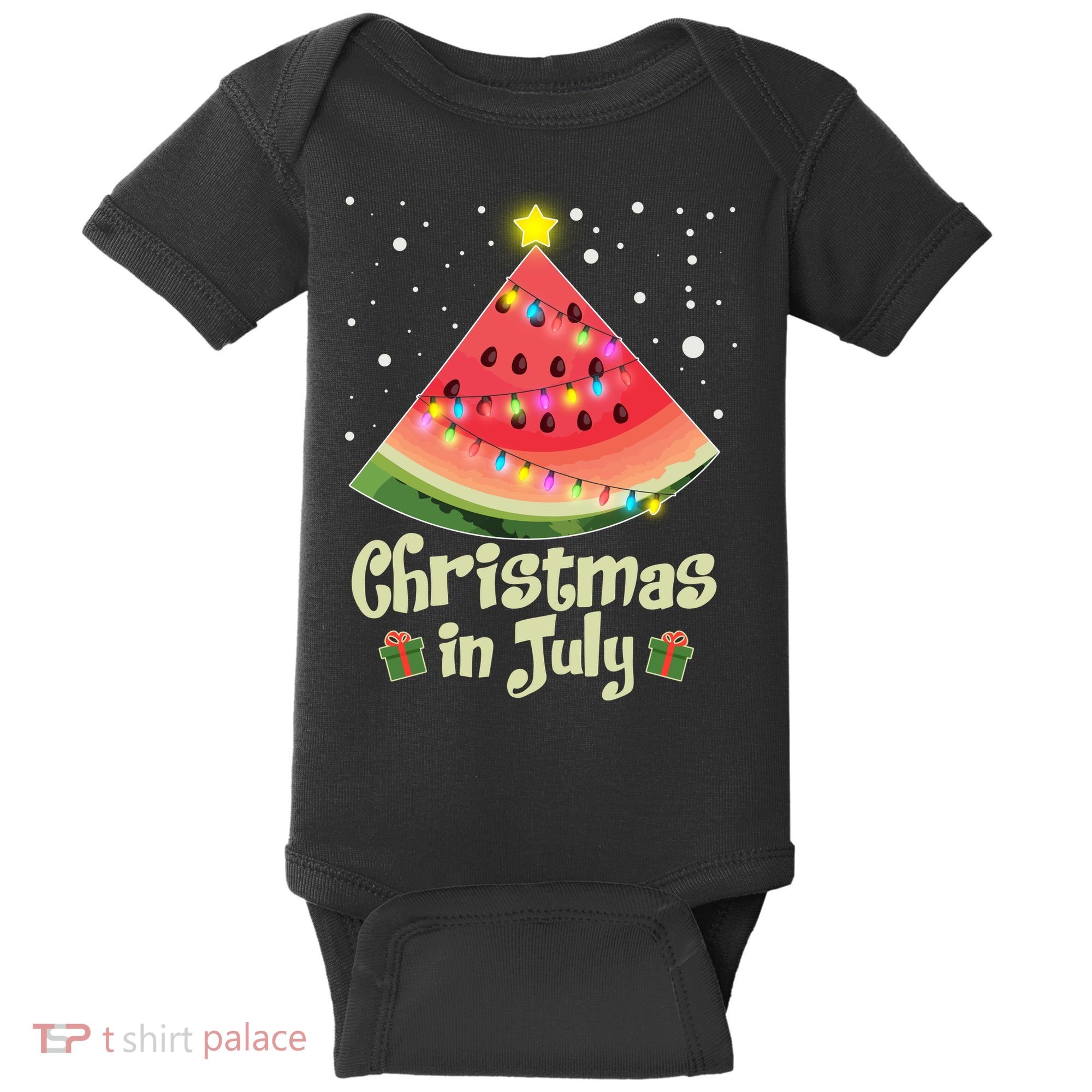 Christmas In July Watermellon Tree Baby Bodysuit