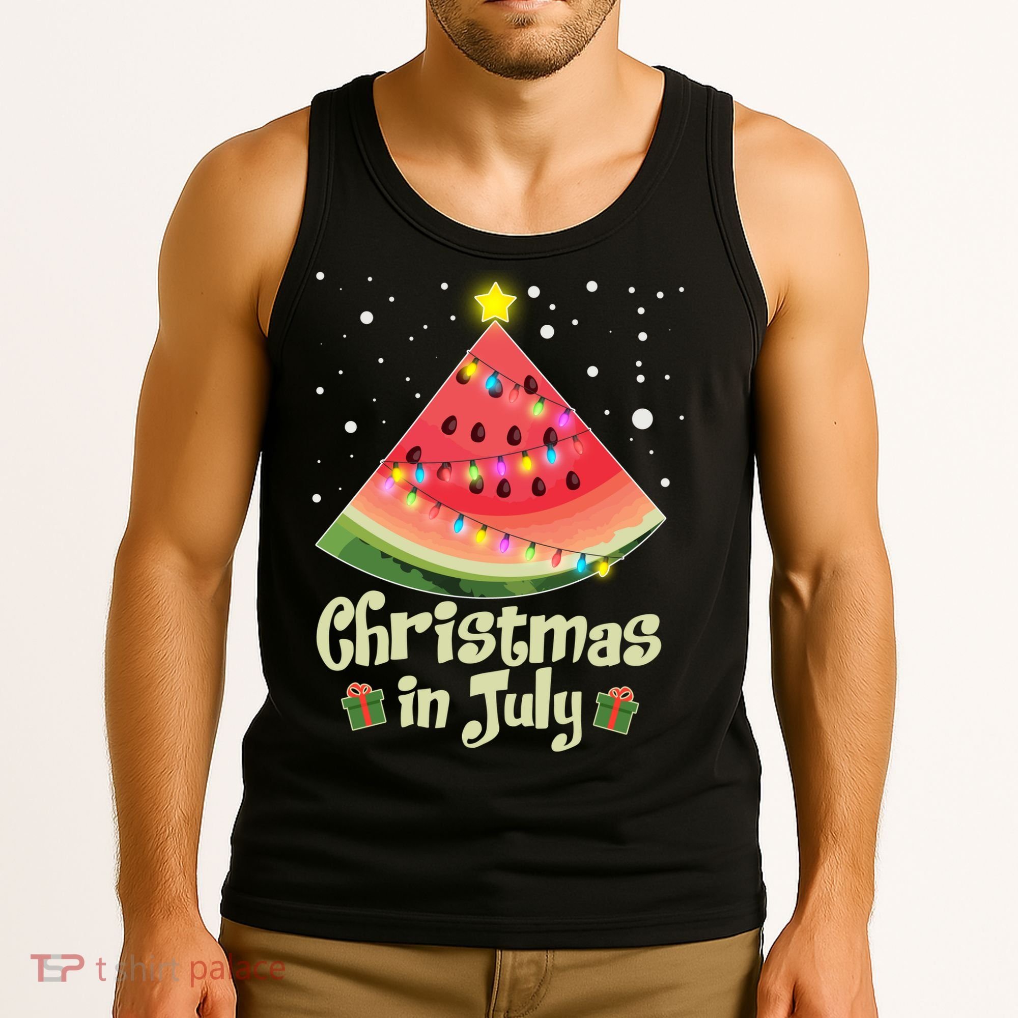 Christmas In July Watermellon Tree Tank Top
