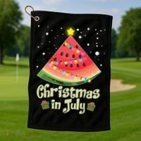 Christmas In July Watermellon Tree Golf Towel thumb 1