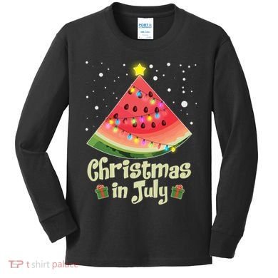 Christmas In July Watermellon Tree Kids Long Sleeve Shirt