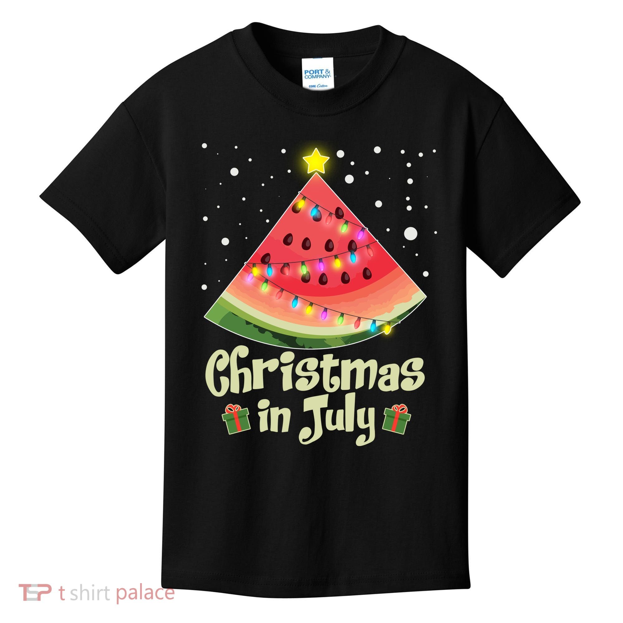 Christmas In July Watermellon Tree Kids T-Shirt