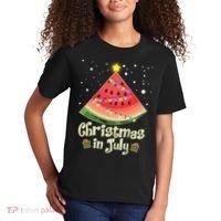 Christmas In July Watermellon Tree Kids T-Shirt thumb 2