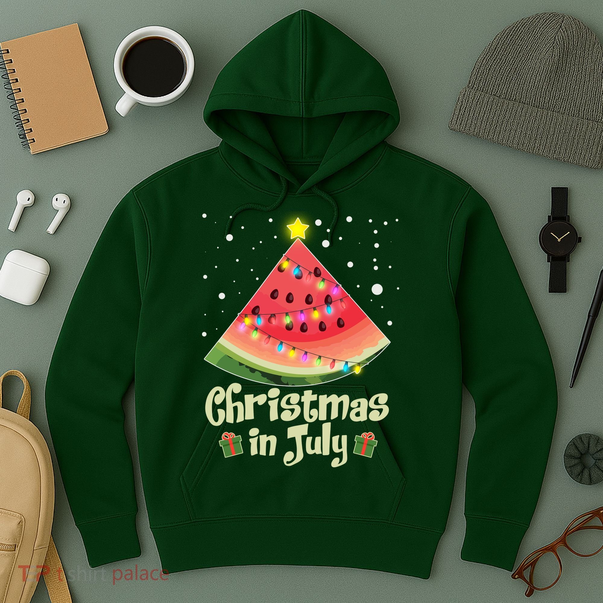 Christmas In July Watermellon Tree Hoodie