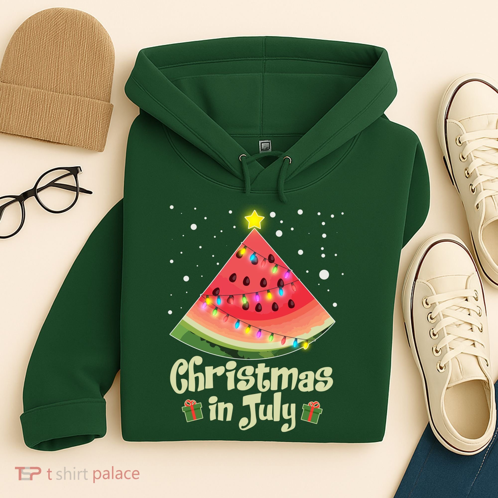 Christmas In July Watermellon Tree Hoodie