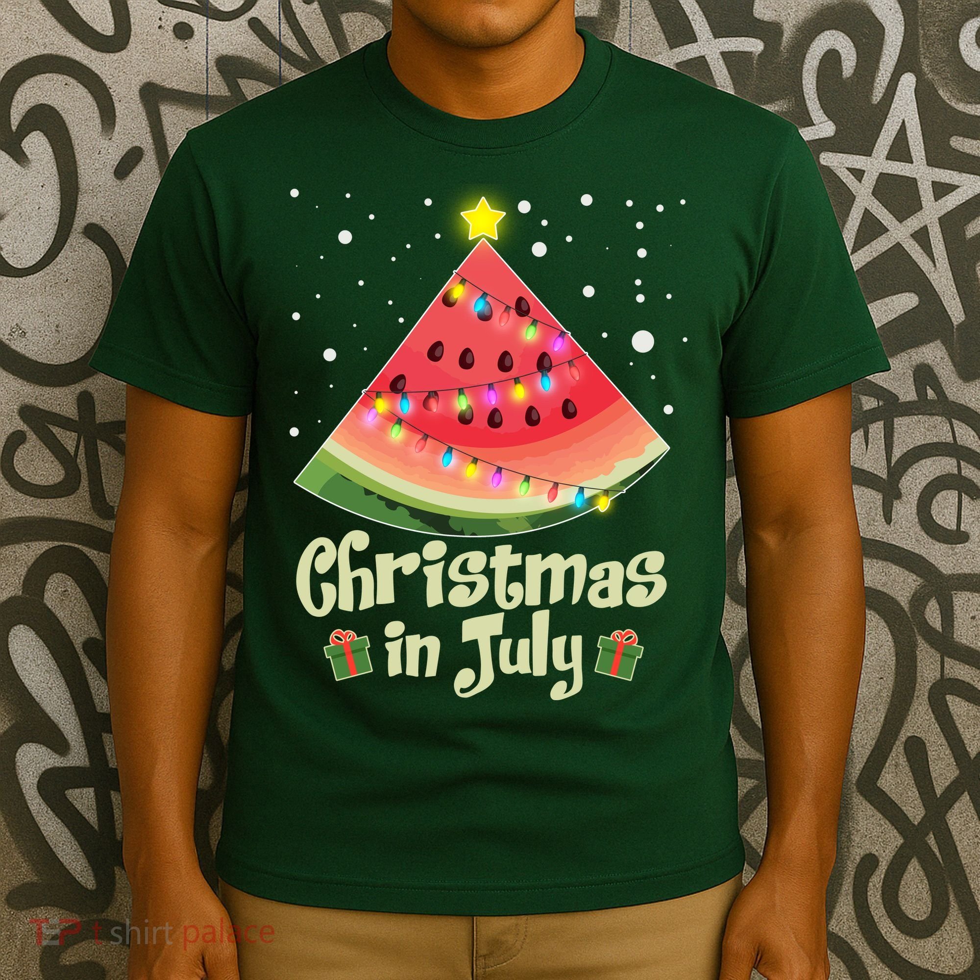 Christmas In July Watermellon Tree T-Shirt