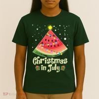 Christmas In July Watermellon Tree T-Shirt thumb 4