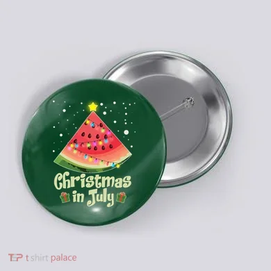 Christmas In July Watermellon Tree Button