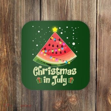 Christmas In July Watermellon Tree Coaster