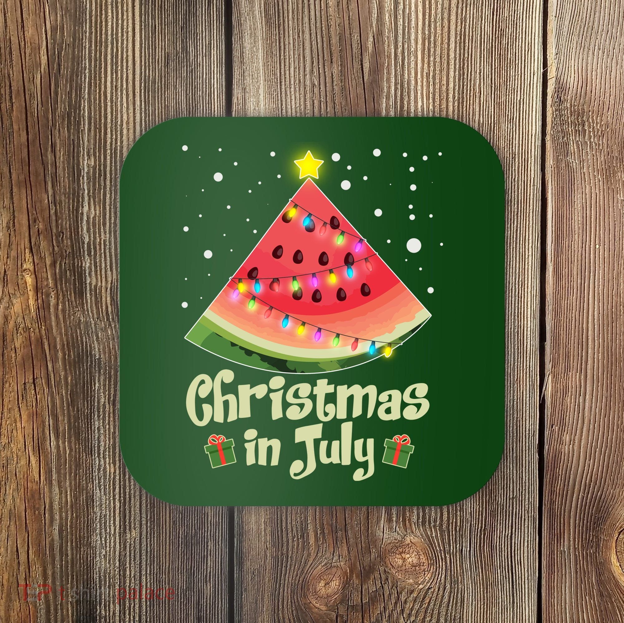 Christmas In July Watermellon Tree Coaster