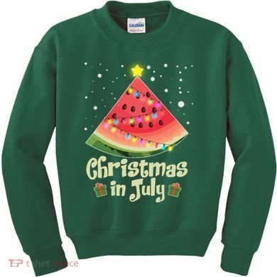 Christmas In July Watermellon Tree Kids Sweatshirt