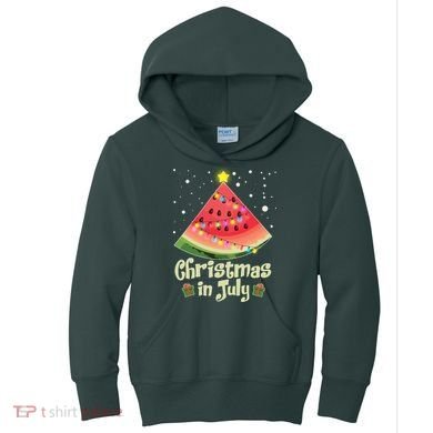 Christmas In July Watermellon Tree Kids Hoodie