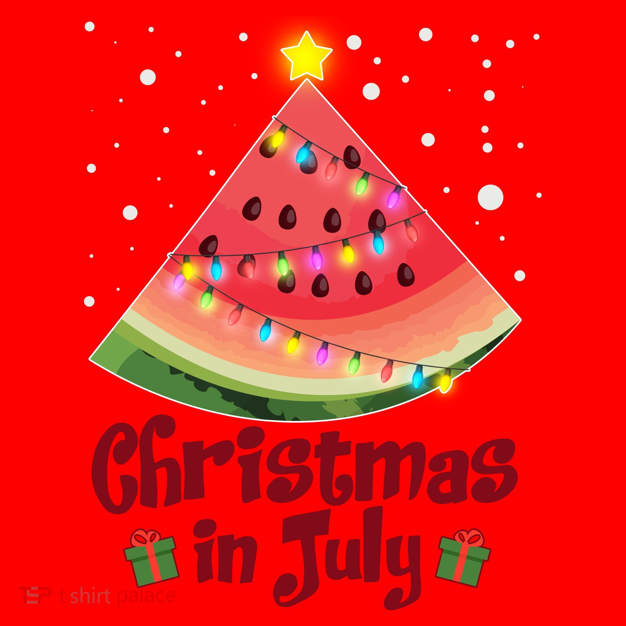 Christmas In July Watermellon Tree Santa Hat