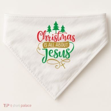 Christmas Is All About Jesus Birthday Christian USA-Made Doggie Bandana